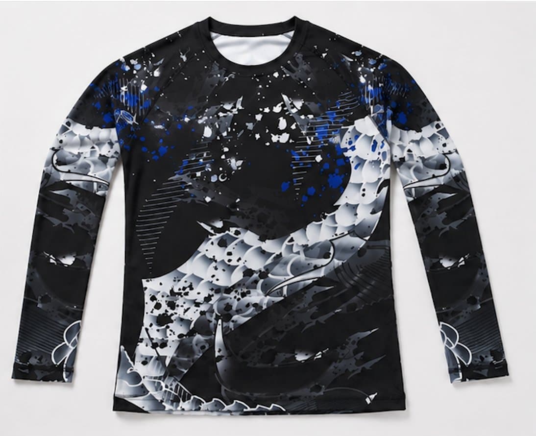 Dragon rash guard detail